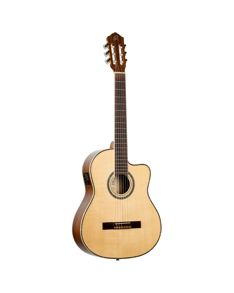 Ortega 1B-RCE141NT Family Series Pro 4/4 Classical Guitar 6 String - Solid Spruce / Mahogany Natural + Bag