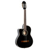 Ortega 1B-RCE145LBK Classical Guitar Family Series Pro 4/4 inclusive Gigbag Thinline Body Slim Neck Lefthand - black