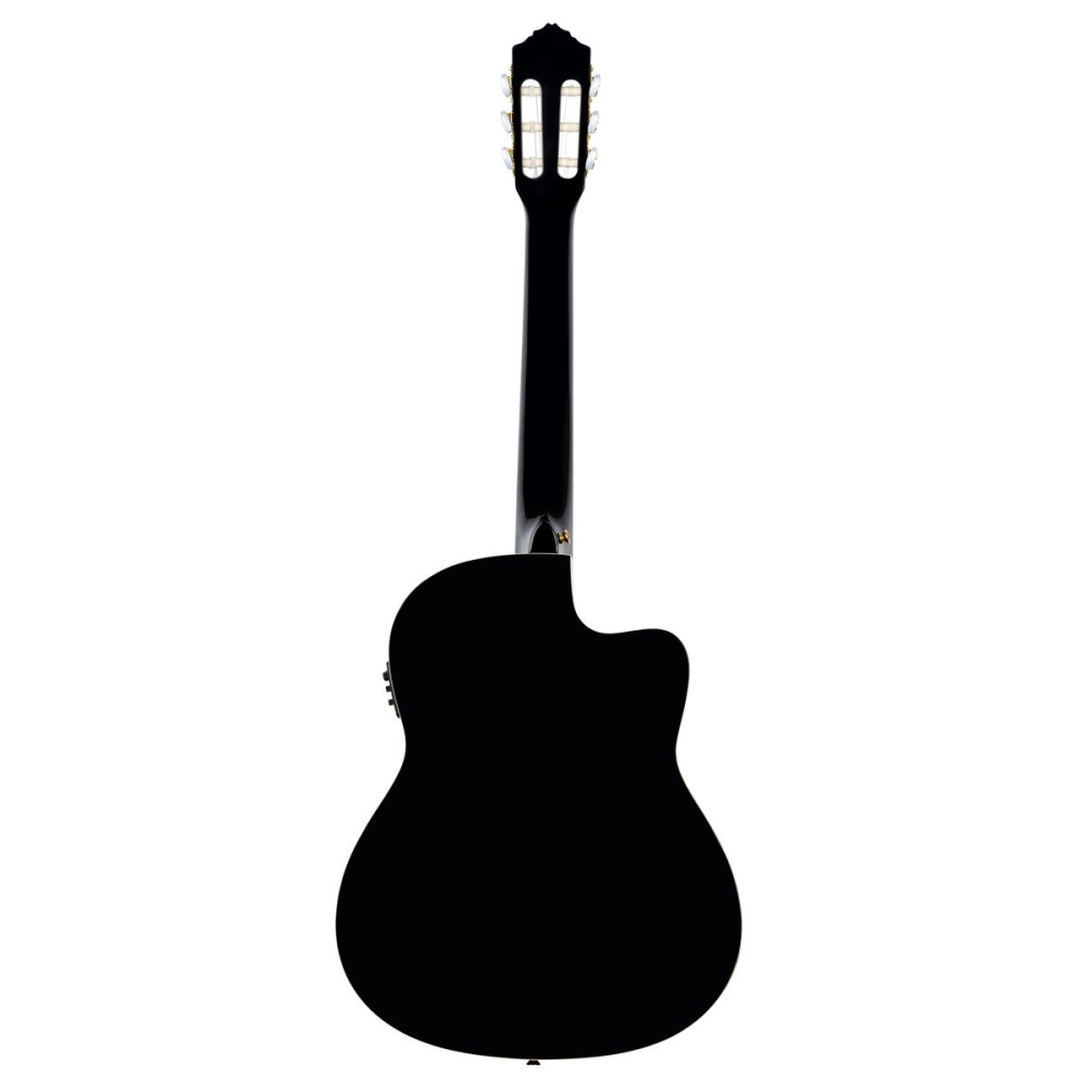 Ortega 1B-RCE145LBK Classical Guitar Family Series Pro 4/4 inclusive Gigbag Thinline Body Slim Neck Lefthand - black