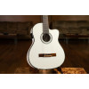 Ortega 1B-RCE145WH Family Series Pro Classical Guitar 4/4 Thinline Body Slim Neck - White + Bag