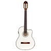 Ortega 1B-RCE145WH Family Series Pro Classical Guitar 4/4 Thinline Body Slim Neck - White + Bag