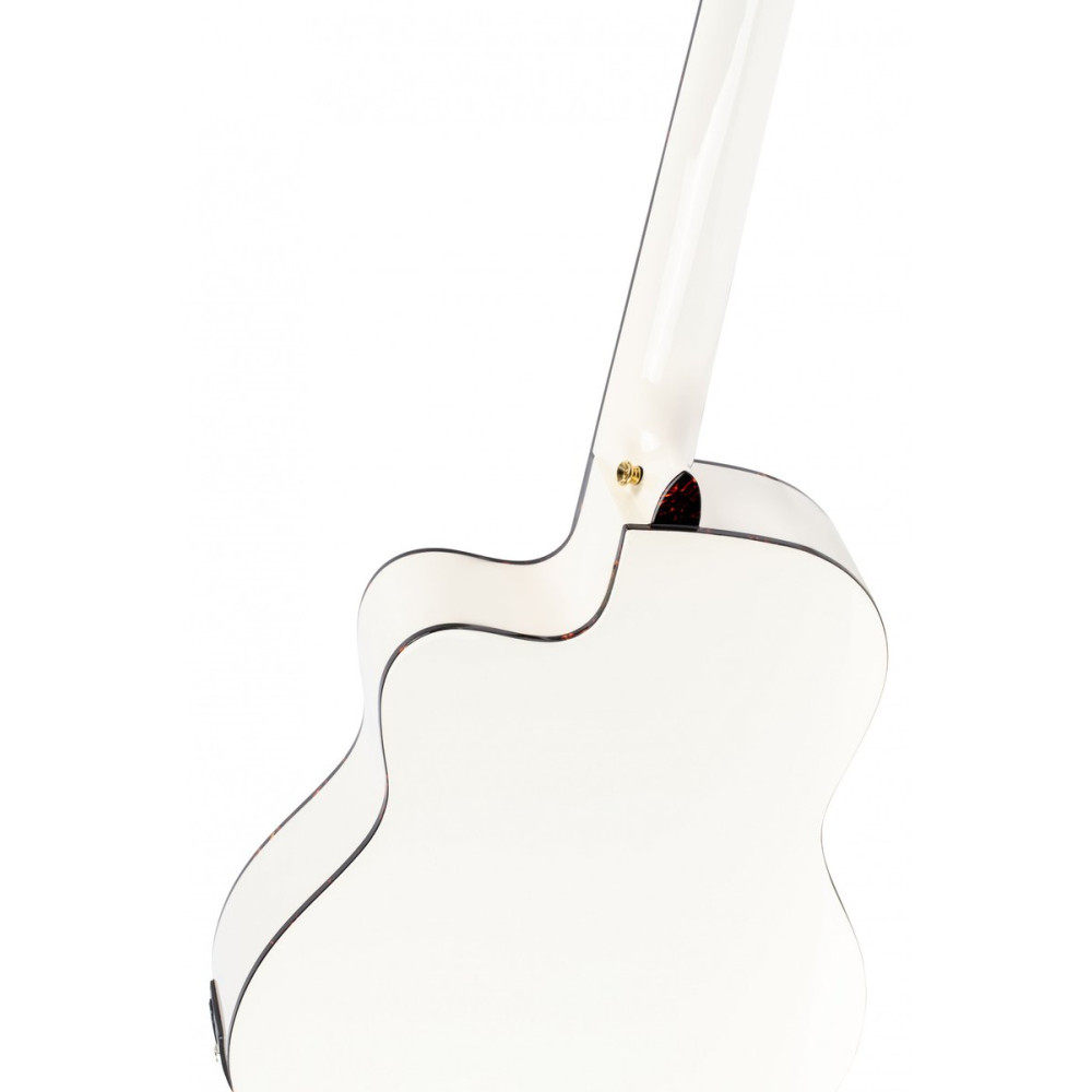 Ortega 1B-RCE145WH Family Series Pro Classical Guitar 4/4 Thinline Body Slim Neck - White + Bag