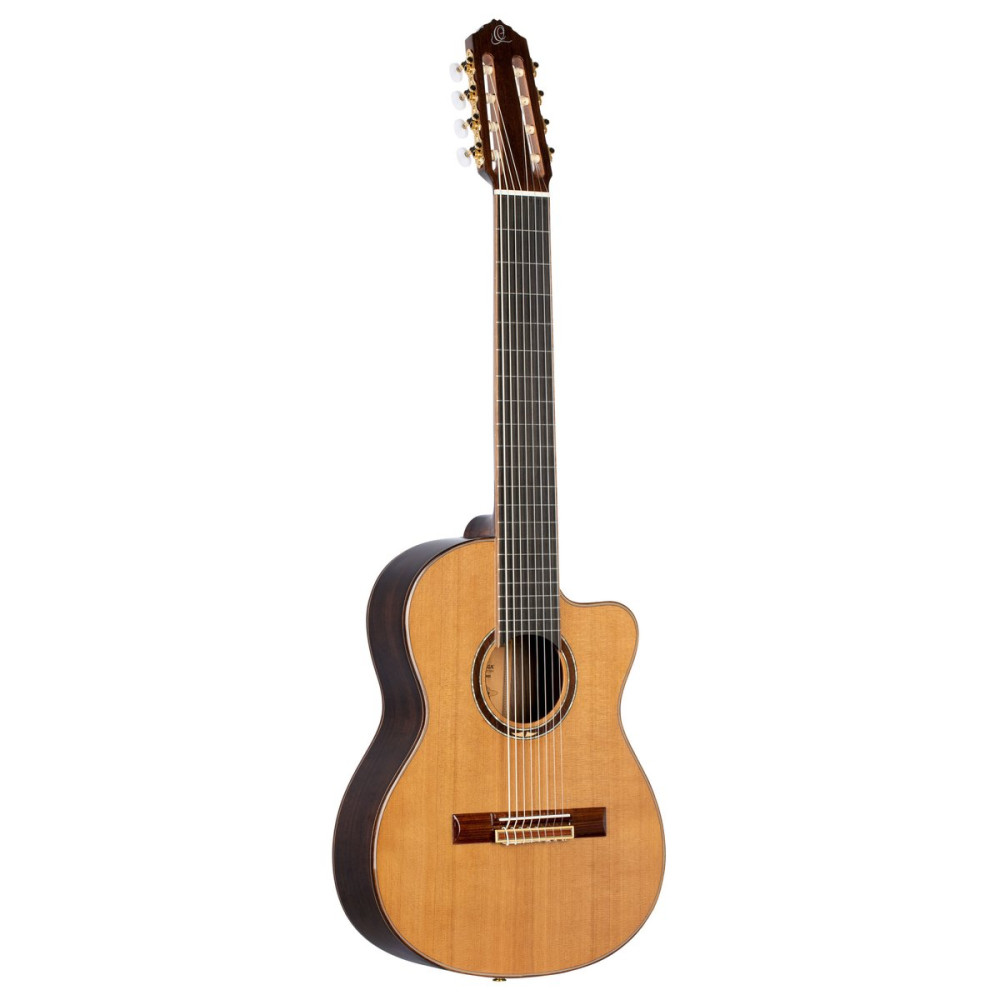Ortega 1B-RCE159-8 Performer Series 4/4 Classical Guitar 8-String - Natural + Gig Bag