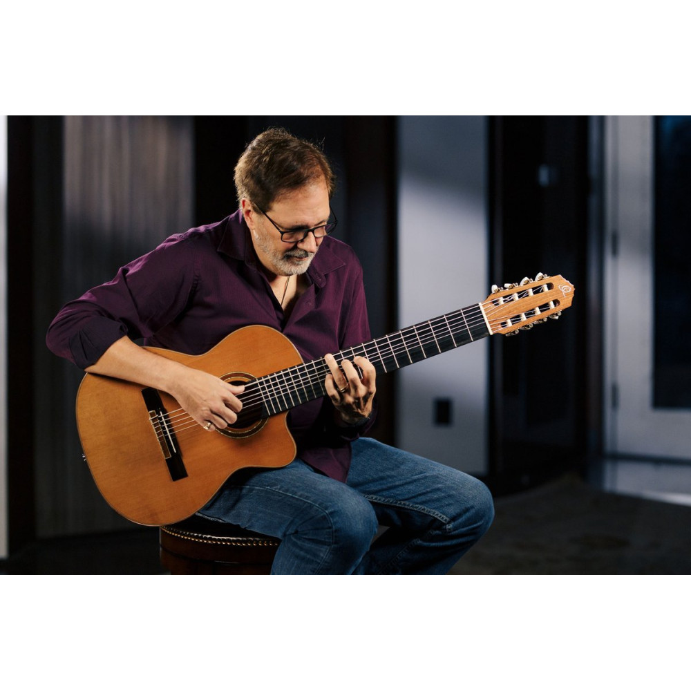 Ortega 1B-RCE159-8 Performer Series 4/4 Classical Guitar 8-String - Natural + Gig Bag