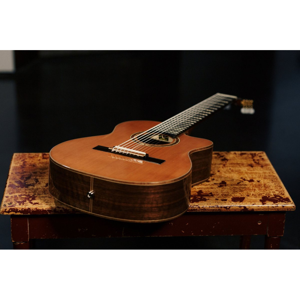 Ortega 1B-RCE159-8 Performer Series 4/4 Classical Guitar 8-String - Natural + Gig Bag