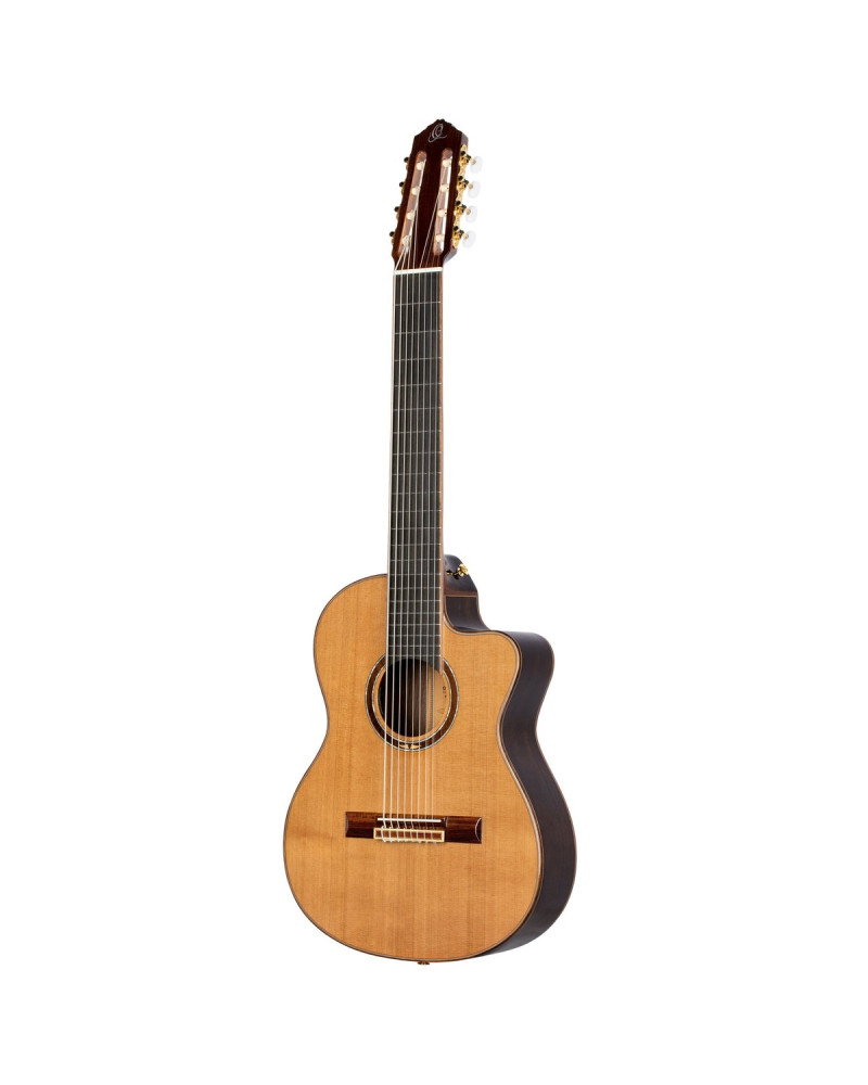 Ortega 1B-RCE159-8 Performer Series 4/4 Classical Guitar 8-String - Natural + Gig Bag