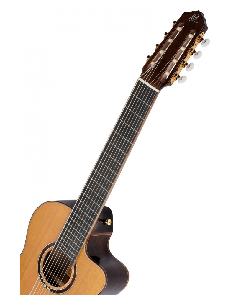 Ortega 1B-RCE159-8 Performer Series 4/4 Classical Guitar 8-String - Natural + Gig Bag
