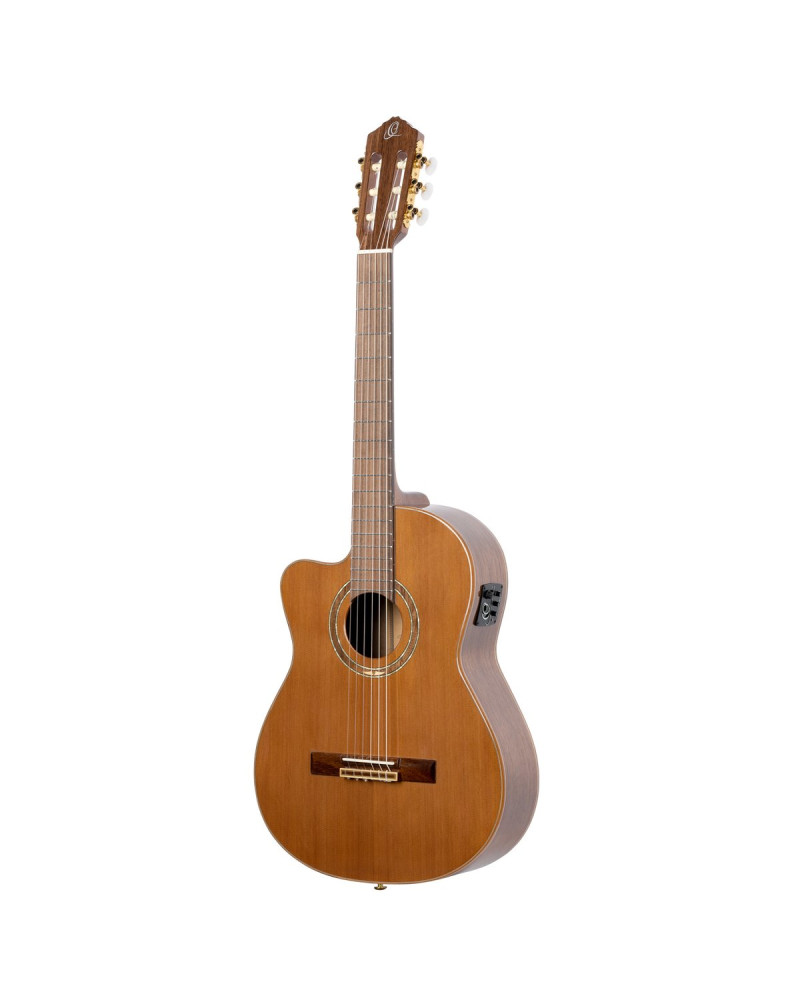 Ortega 1B-RCE159MN-L Performer Series 4/4 Classical Medium Neck Guitar 6 String Lefty - Solid Cedar / Walnut Natural + G