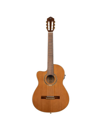 Ortega 1B-RCE159MN-L Performer Series 4/4 Classical Medium Neck Guitar 6 String Lefty - Solid Cedar / Walnut Natural + G