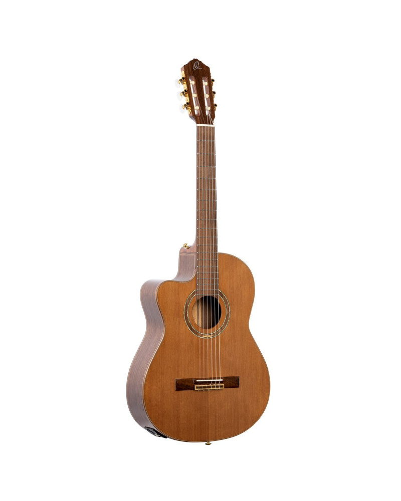 Ortega 1B-RCE159MN-L Performer Series 4/4 Classical Medium Neck Guitar 6 String Lefty - Solid Cedar / Walnut Natural + G