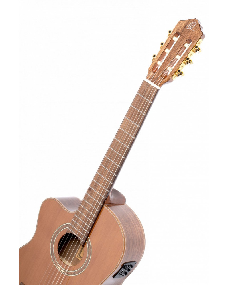 Ortega 1B-RCE159MN-L Performer Series 4/4 Classical Medium Neck Guitar 6 String Lefty - Solid Cedar / Walnut Natural + G