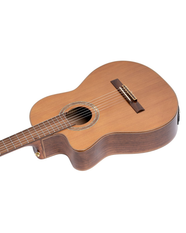 Ortega 1B-RCE159MN-L Performer Series 4/4 Classical Medium Neck Guitar 6 String Lefty - Solid Cedar / Walnut Natural + G