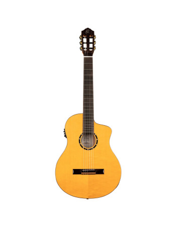 Ortega 1B-RCE170F Family Series Pro 4/4 Acoustic Guitar 6 String - Solid Spruce / Cypress Gloss Stain Yellow + Gig Bag