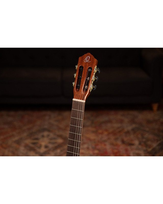 Ortega 1B-RCE170F-L Family Series Pro 4/4 Acoustic Guitar 6 String Lefty - Solid Spruce / Cypress Gloss Stain Yellow + G