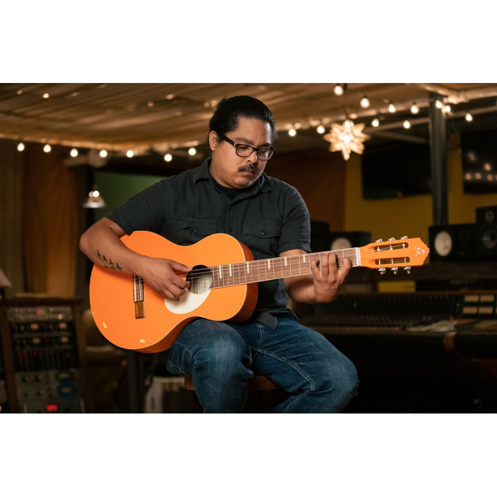 Ortega 1B-RGA-ORG Gaucho Series Acoustic Guitar 6 String - Ortega Orange + Bag