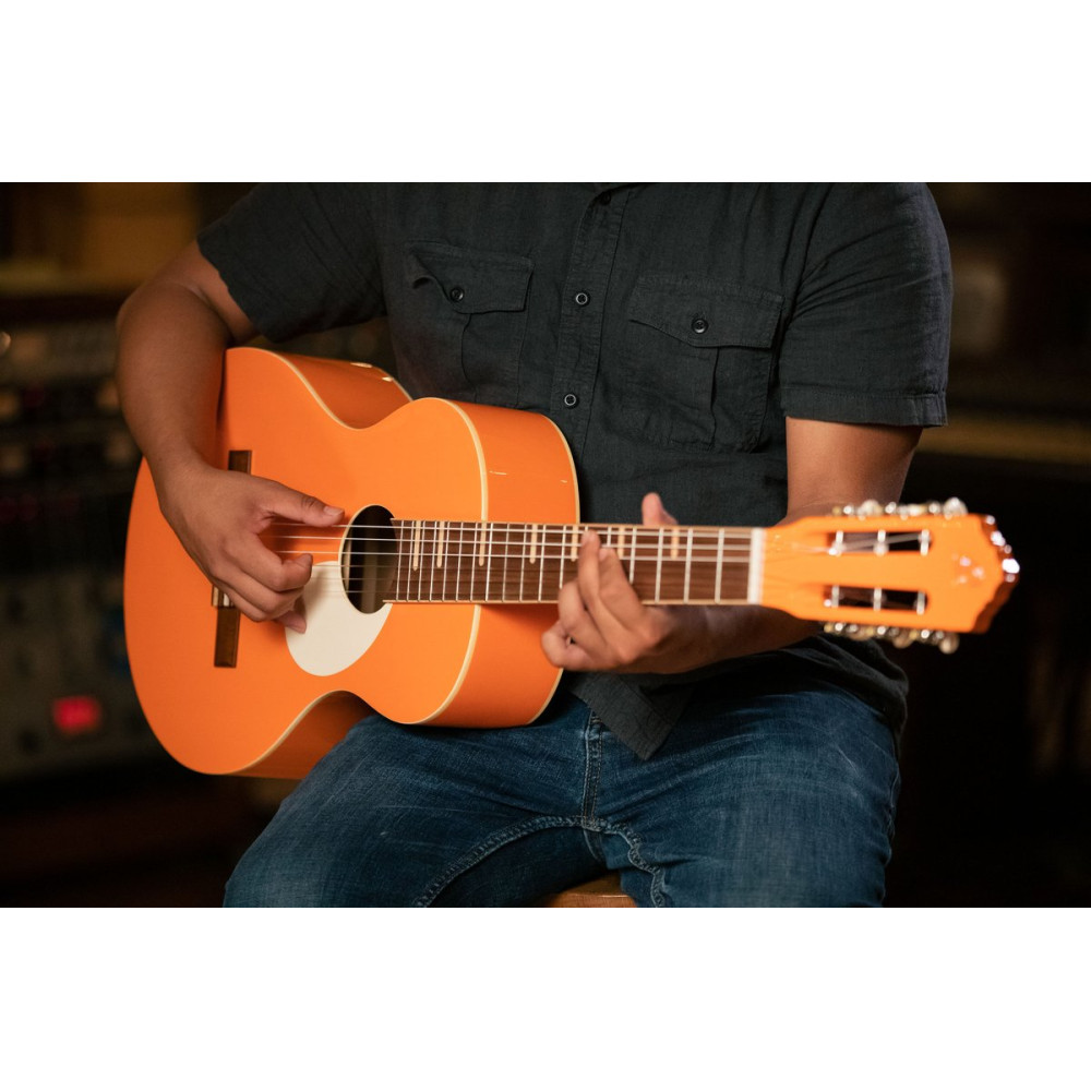 Ortega 1B-RGA-ORG Gaucho Series Acoustic Guitar 6 String - Ortega Orange + Bag