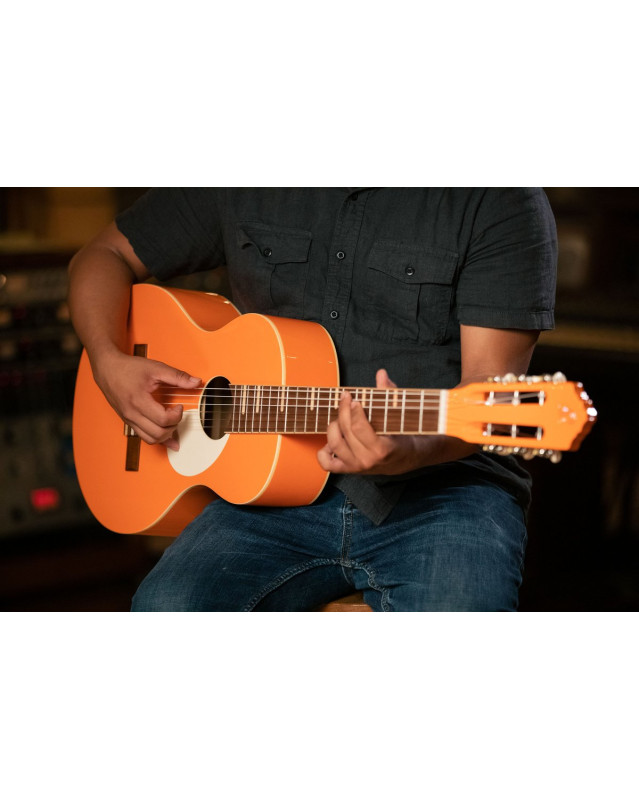 Ortega 1B-RGA-ORG Gaucho Series Acoustic Guitar 6 String - Ortega Orange + Bag