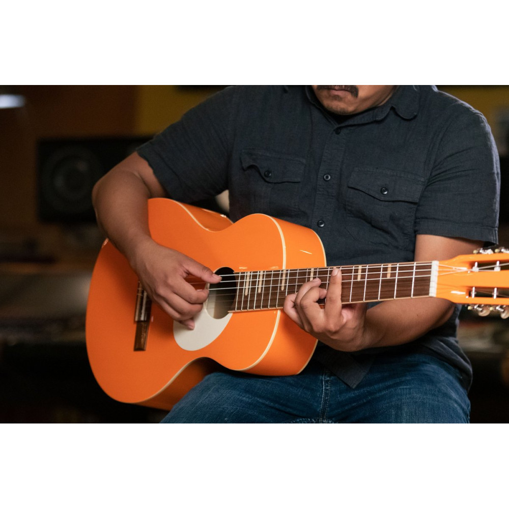 Ortega 1B-RGA-ORG Gaucho Series Acoustic Guitar 6 String - Ortega Orange + Bag