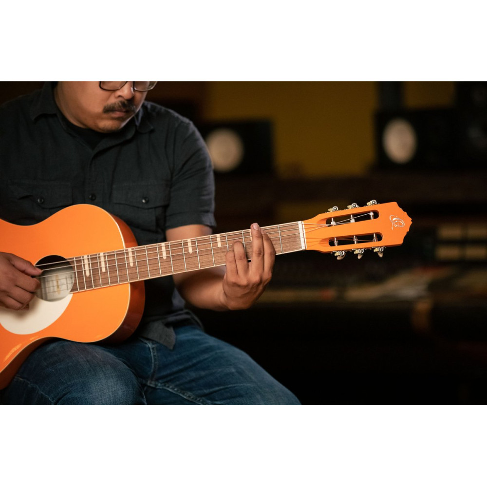 Ortega 1B-RGA-ORG Gaucho Series Acoustic Guitar 6 String - Ortega Orange + Bag