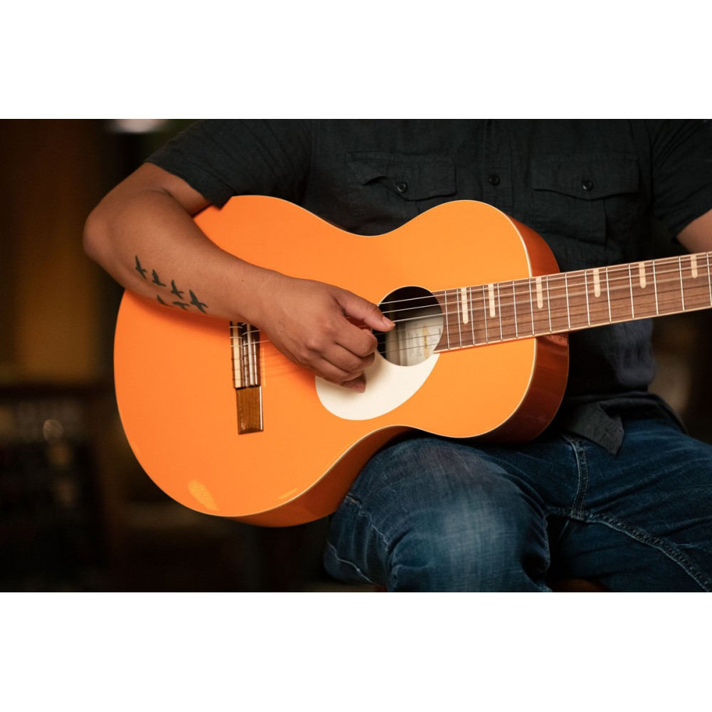 Ortega 1B-RGA-ORG Gaucho Series Acoustic Guitar 6 String - Ortega Orange + Bag