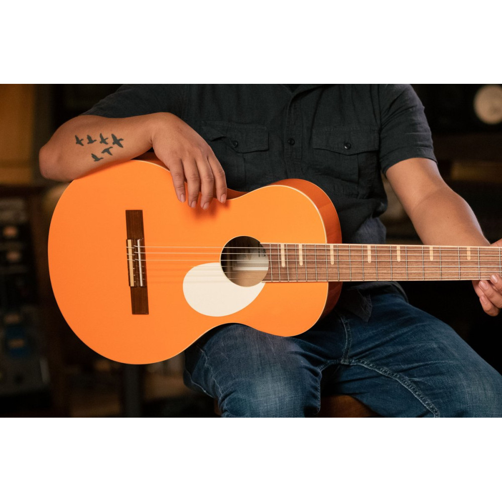 Ortega 1B-RGA-ORG Gaucho Series Acoustic Guitar 6 String - Ortega Orange + Bag