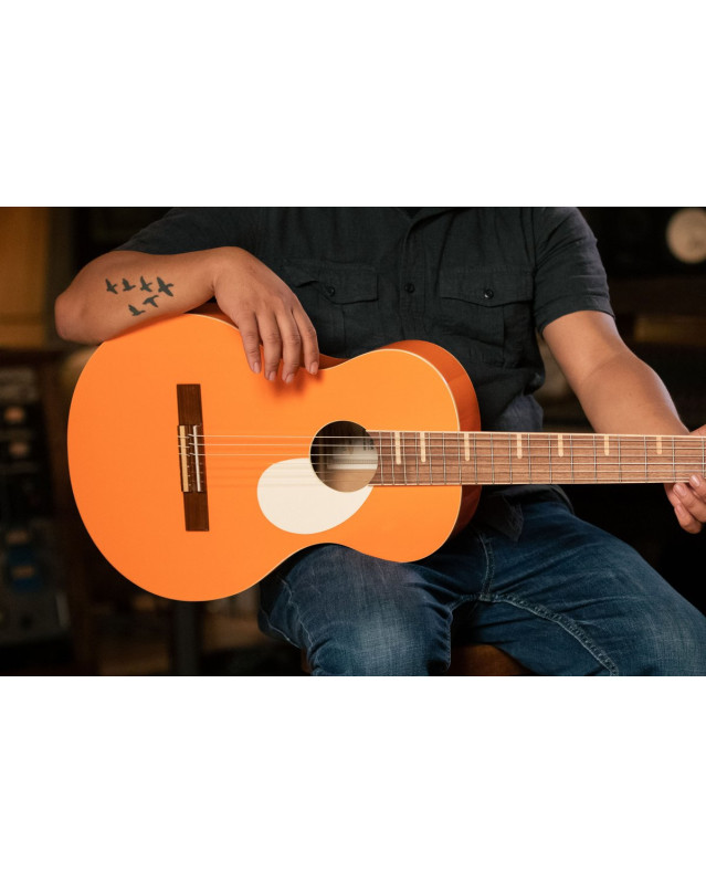 Ortega 1B-RGA-ORG Gaucho Series Acoustic Guitar 6 String - Ortega Orange + Bag