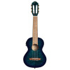 Ortega 1B-RGLE18BLF Mini Travel Series 1/8 Guitar 6 String - Flamed Mahogany Faded Blue + Bag
