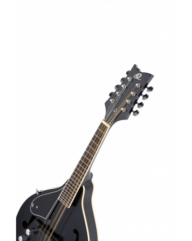 Ortega 1B-RMAE40SBKL A-Style Series Mandoline 8 String Lefty - Spruce / Maple Black + Bag