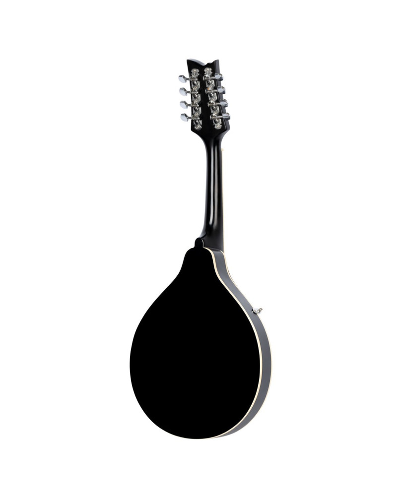 Ortega 1B-RMAE40SBKL A-Style Series Mandoline 8 String Lefty - Spruce / Maple Black + Bag