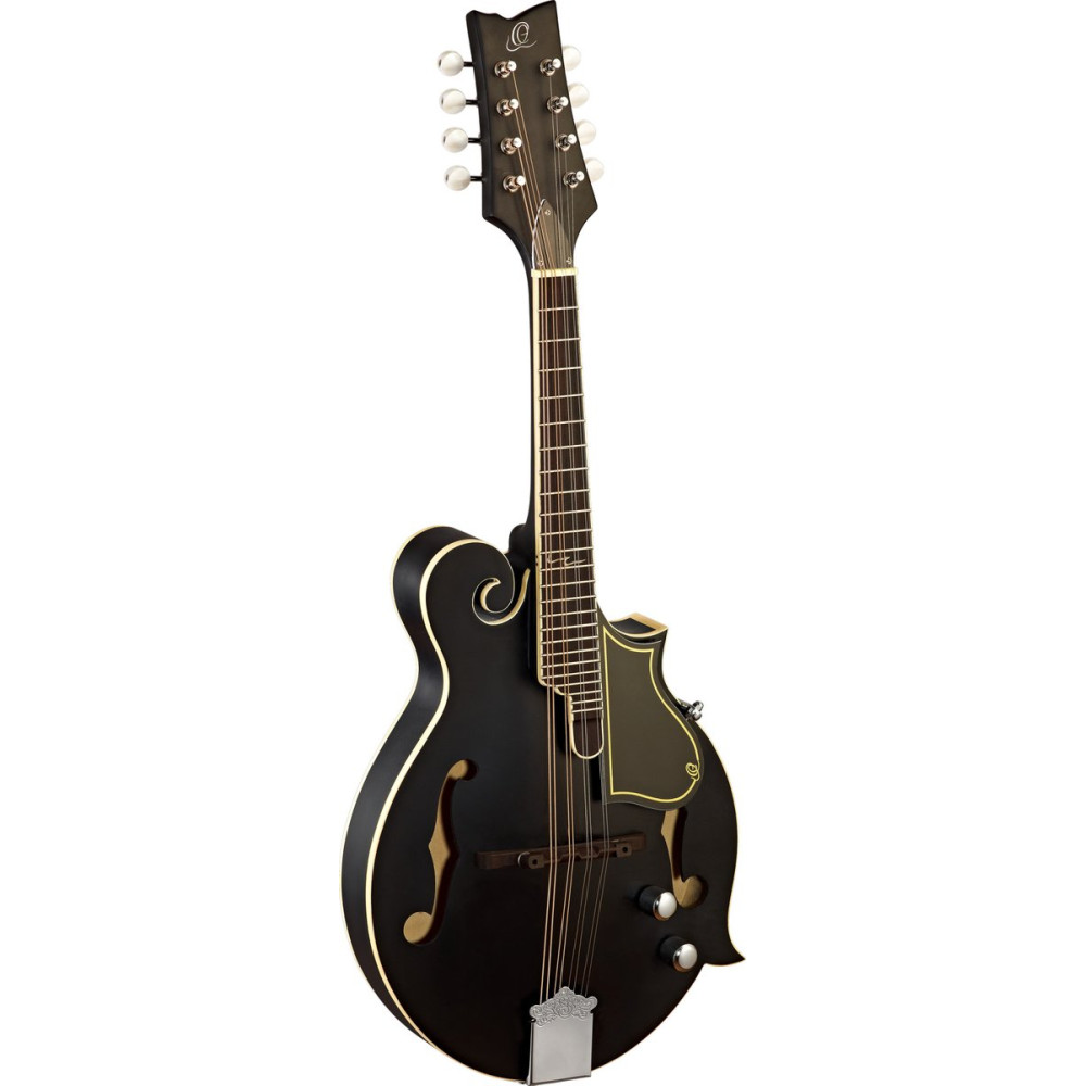 Ortega 1B-RMFE40SBK F-Style Series Mandoline 8 String - Spruce / Maple Black + Bag