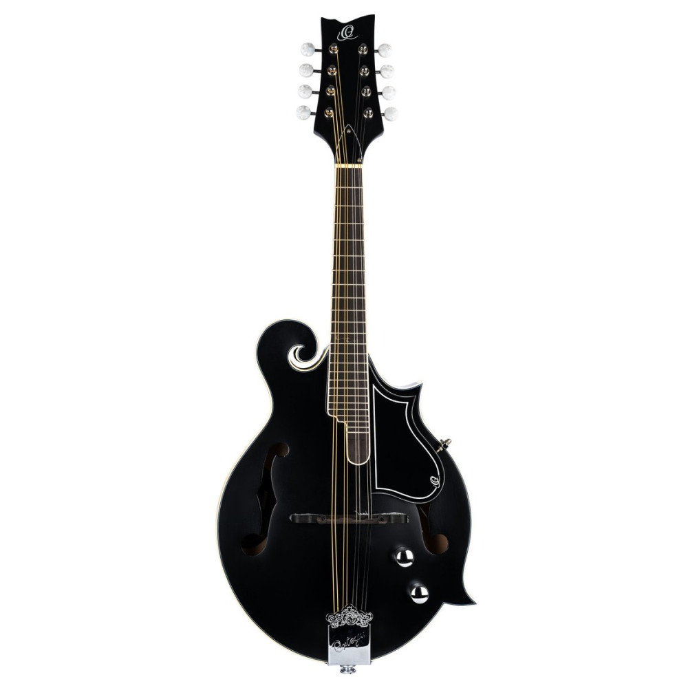 Ortega 1B-RMFE40SBK F-Style Series Mandoline 8 String - Spruce / Maple Black + Bag