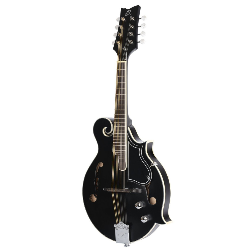 Ortega 1B-RMFE40SBK F-Style Series Mandoline 8 String - Spruce / Maple Black + Bag