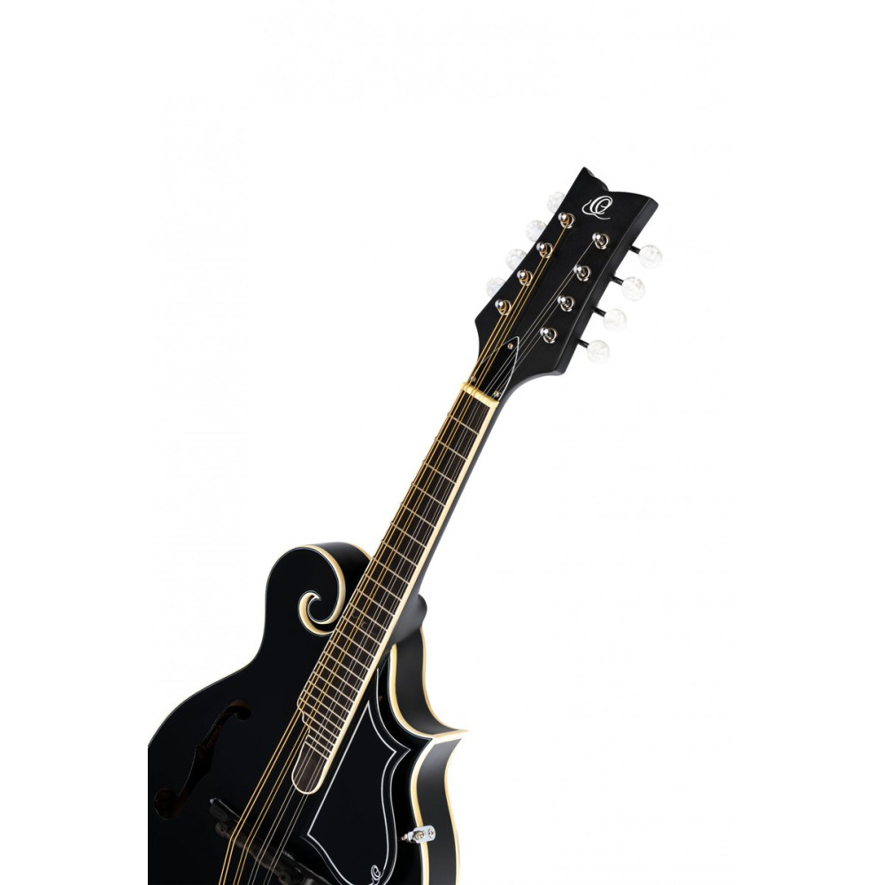 Ortega 1B-RMFE40SBK F-Style Series Mandoline 8 String - Spruce / Maple Black + Bag