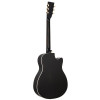 Ortega 1B-RRG40CEDBL Americana Series Resonator Guitar 6 String Lefty - Distressed Black / Antique Brass HW