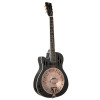 Ortega 1B-RRG40CEDBL Americana Series Resonator Guitar 6 String Lefty - Distressed Black / Antique Brass HW