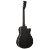 Ortega 1B-RRG40CEDBL Americana Series Resonator Guitar 6 String Lefty - Distressed Black / Antique Brass HW