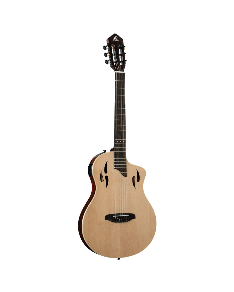 Ortega 1B-RTPSTD-NAT TourPlayer DeLuxe Nylon String Guitar 6-String - Spruce Natural + Gig Bag