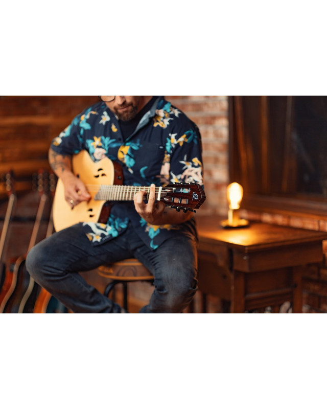 Ortega 1B-RTPSTD-NAT TourPlayer DeLuxe Nylon String Guitar 6-String - Spruce Natural + Gig Bag