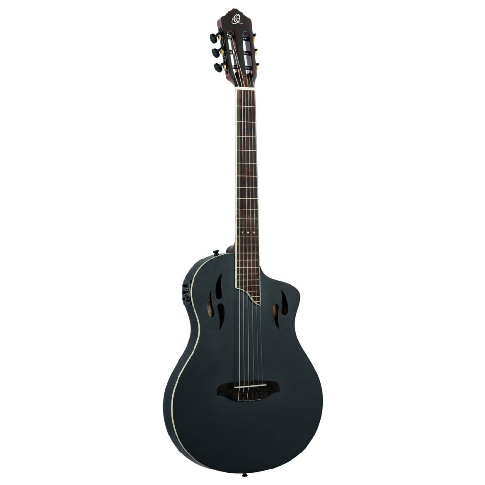 B-Grade ORTEGA TourPlayer DeLuxe Nylon String Guitar 6-String - Spruce Black + Gig Bag