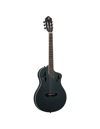 B-Grade ORTEGA TourPlayer DeLuxe Nylon String Guitar 6-String - Spruce Black + Gig Bag