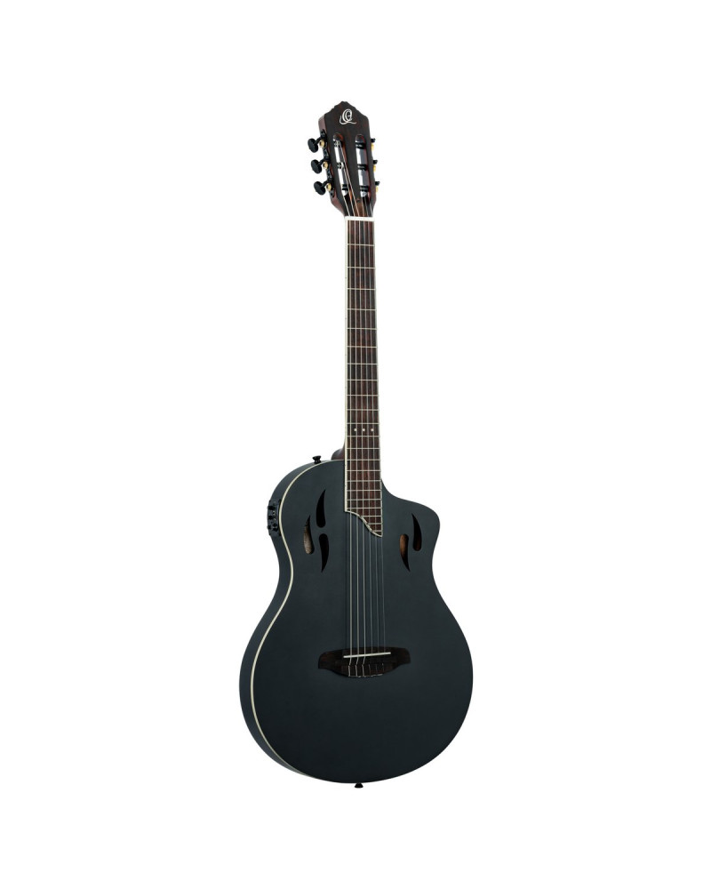 B-Grade ORTEGA TourPlayer DeLuxe Nylon String Guitar 6-String - Spruce Black + Gig Bag