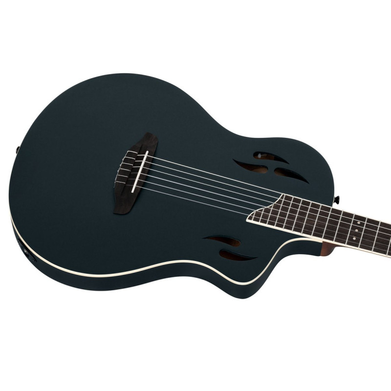 B-Grade ORTEGA TourPlayer DeLuxe Nylon String Guitar 6-String - Spruce Black + Gig Bag
