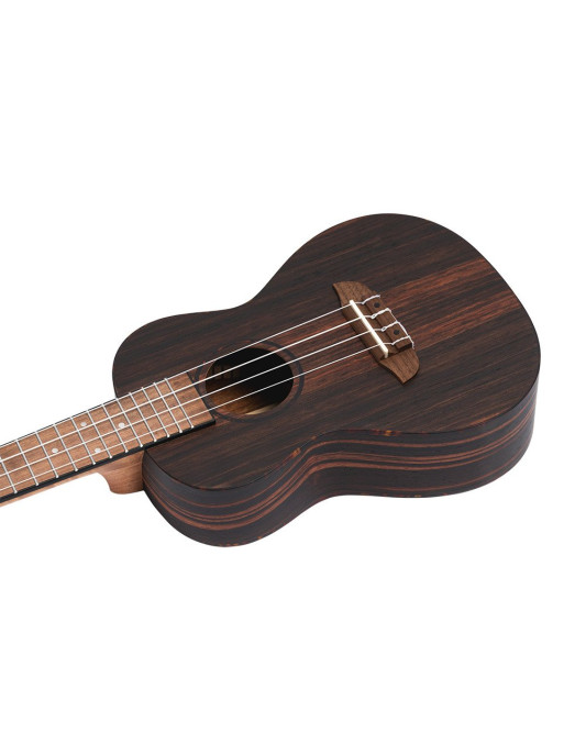 Ortega 1B-RUEB-CC-L Timber Series Concert Ukulele 4 String Lefty - Ebony Natural + Bag