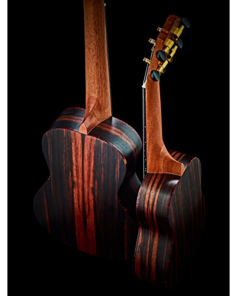 Ortega 1B-RUEB-CC-L Timber Series Concert Ukulele 4 String Lefty - Ebony Natural + Bag