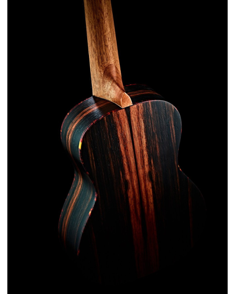 Ortega 1B-RUEB-CC-L Timber Series Concert Ukulele 4 String Lefty - Ebony Natural + Bag