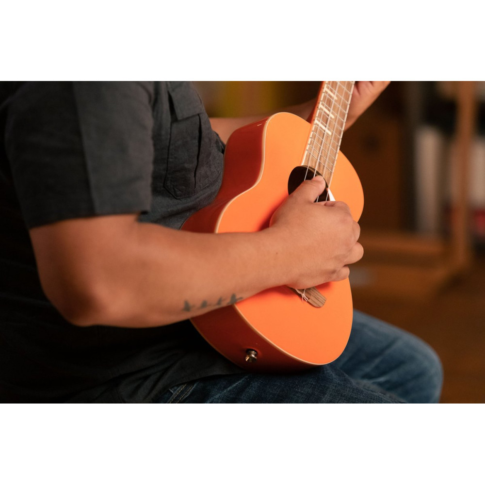 Ortega 1B-RUGA-ORG Gaucho Series Ukulele 4 String - Ortega Orange + Bag