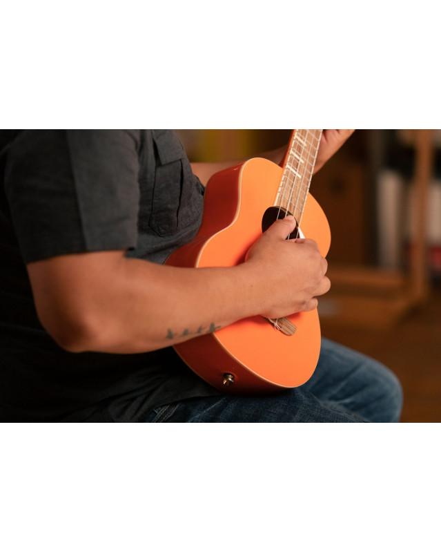 Ortega 1B-RUGA-ORG Gaucho Series Ukulele 4 String - Ortega Orange + Bag