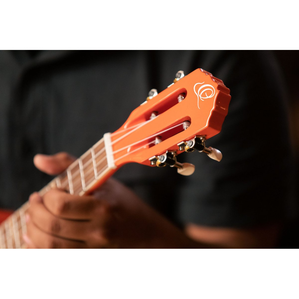 Ortega 1B-RUGA-ORG Gaucho Series Ukulele 4 String - Ortega Orange + Bag