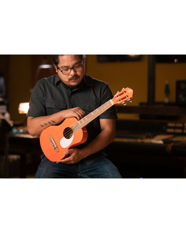 Ortega 1B-RUGA-ORG Gaucho Series Ukulele 4 String - Ortega Orange + Bag