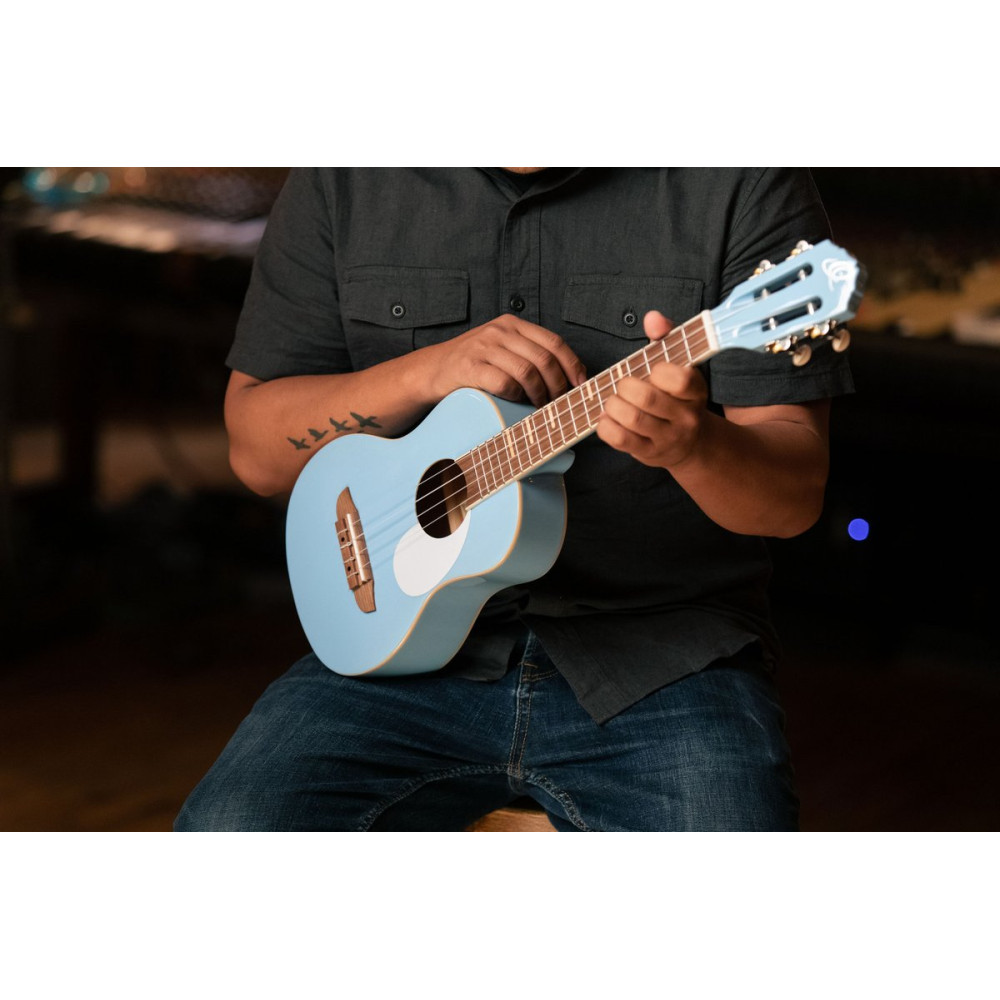 Ortega 1B-RUGA-SKY Gaucho Series Ukulele 4 String - Sky Blue + Bag